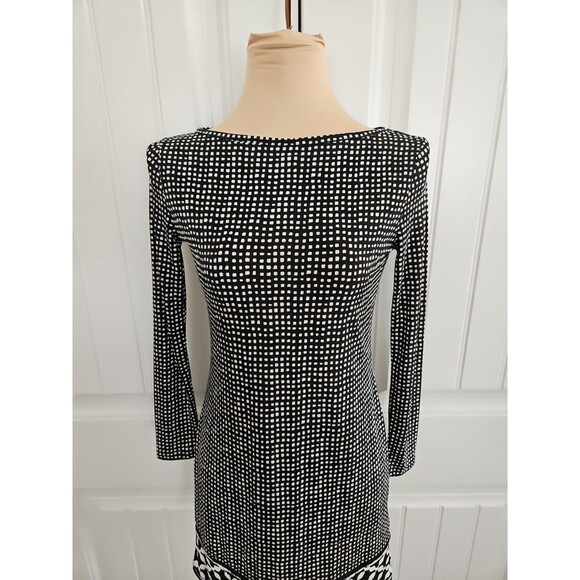 MICHAEL KORS Black White Long Sleeve Career Business Sheath Dress Sz P Classic - Picture 4 of 9